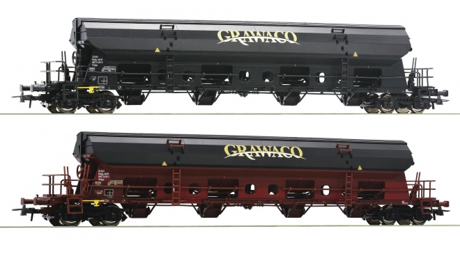 Set of 2 hopper cars Grawaco<br /><a href='images/pictures/Roco/Roco-76135.jpg' target='_blank'>Full size image</a>